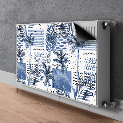 Dekorative Heizkörperabdeckung Blaue palme