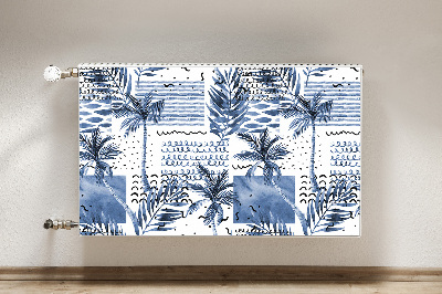 Dekorative Heizkörperabdeckung Blaue palme