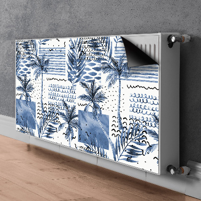 Dekorative Heizkörperabdeckung Blaue palme