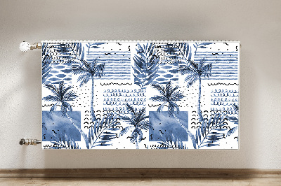 Dekorative Heizkörperabdeckung Blaue palme