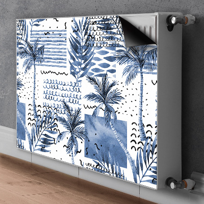 Dekorative Heizkörperabdeckung Blaue palme