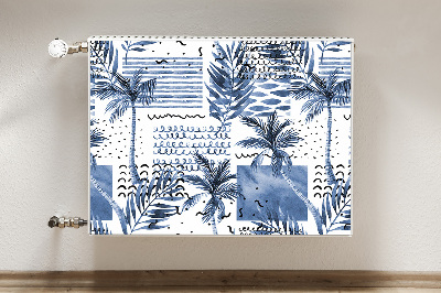 Dekorative Heizkörperabdeckung Blaue palme