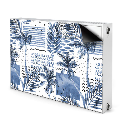 Dekorative Heizkörperabdeckung Blaue palme