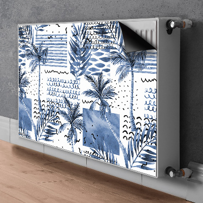 Dekorative Heizkörperabdeckung Blaue palme