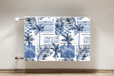 Dekorative Heizkörperabdeckung Blaue palme