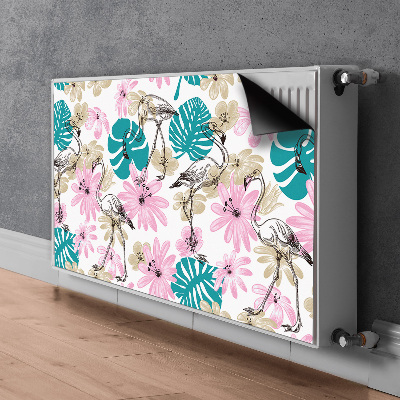 Dekorative Heizkörperabdeckung Lackierte flamingos