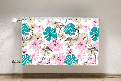 Dekorative Heizkörperabdeckung Lackierte flamingos