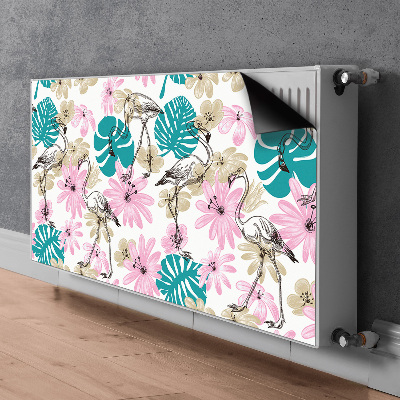 Dekorative Heizkörperabdeckung Lackierte flamingos