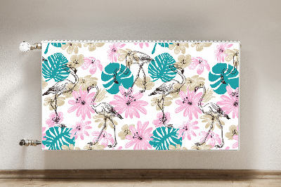Dekorative Heizkörperabdeckung Lackierte flamingos