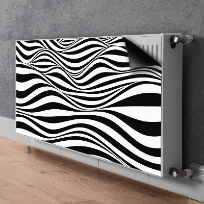 Magnet Heizkörperverkleidung Schwarze und weiße wellen