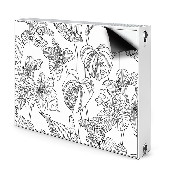 Heizkörperverkleidung magnet Konturenblumen