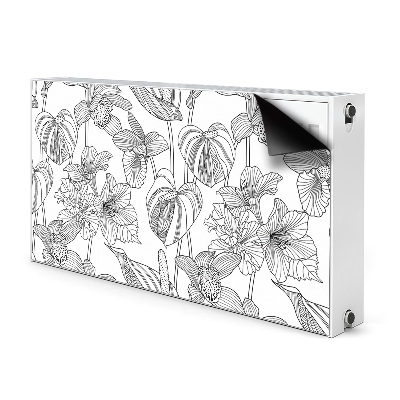 Heizkörperverkleidung magnet Konturenblumen