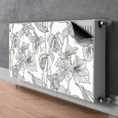 Heizkörperverkleidung magnet Konturenblumen