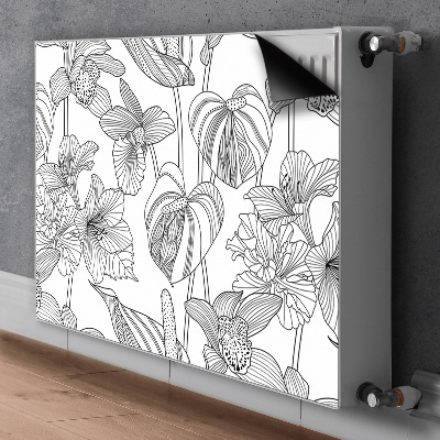 Heizkörperverkleidung magnet Konturenblumen