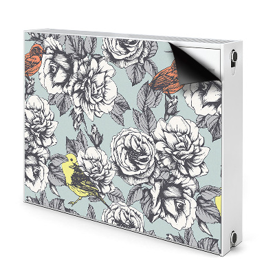 Magnet Heizkörperverkleidung Rosen und vögel