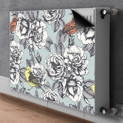 Magnet Heizkörperverkleidung Rosen und vögel