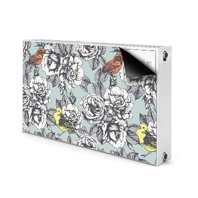 Magnet Heizkörperverkleidung Rosen und vögel