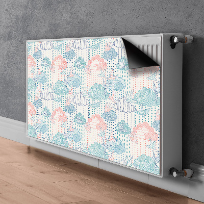 Magnet Heizkörperverkleidung Wolken und punkte