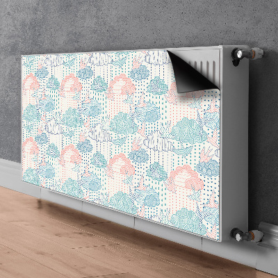 Magnet Heizkörperverkleidung Wolken und punkte