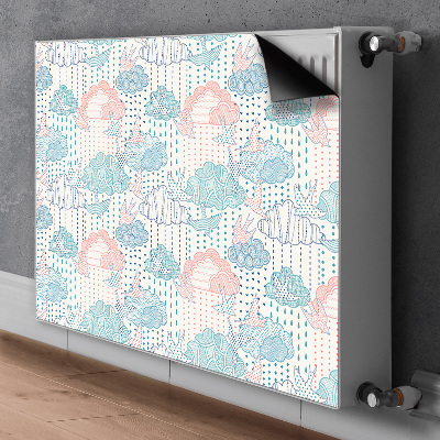 Magnet Heizkörperverkleidung Wolken und punkte