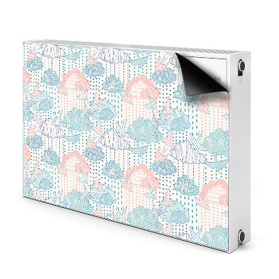 Magnet Heizkörperverkleidung Wolken und punkte