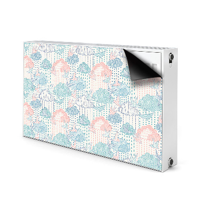 Magnet Heizkörperverkleidung Wolken und punkte