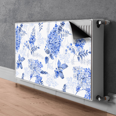 Dekorative Heizkörperabdeckung Blaue hortensie