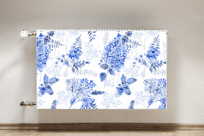 Dekorative Heizkörperabdeckung Blaue hortensie