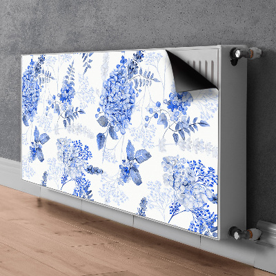 Dekorative Heizkörperabdeckung Blaue hortensie