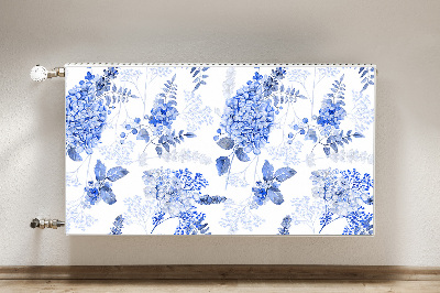 Dekorative Heizkörperabdeckung Blaue hortensie