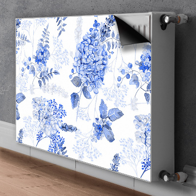 Dekorative Heizkörperabdeckung Blaue hortensie