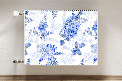 Dekorative Heizkörperabdeckung Blaue hortensie