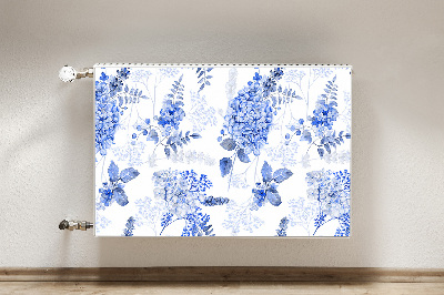 Dekorative Heizkörperabdeckung Blaue hortensie