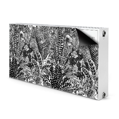 Magnet Heizkörperverkleidung Schwarz-weiß-blätter