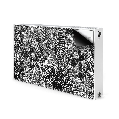 Magnet Heizkörperverkleidung Schwarz-weiß-blätter