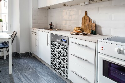 Dekorativer Magnet für eine Spülmaschine Glückliche Hunde