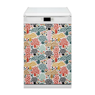 Magnet für eine Spülmaschine Doodle Bäume