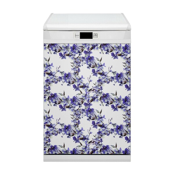 Dekorativer Magnet für eine Spülmaschine Blaue Blumen