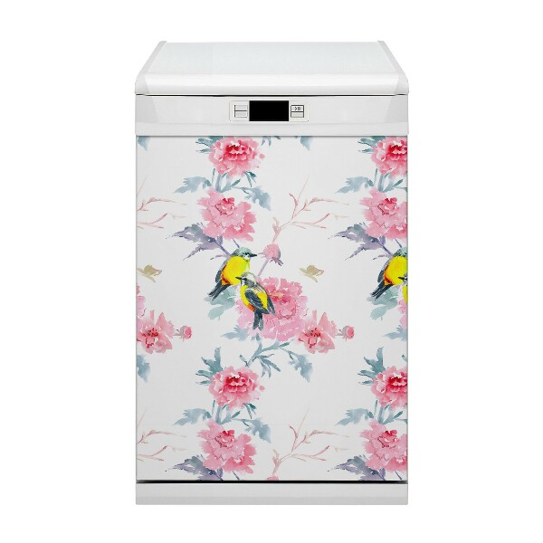 Dekorativer Magnet für eine Spülmaschine Vögel und Blumen