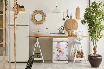 Dekorativer Magnet für eine Spülmaschine Vögel und Blumen
