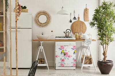 Dekorativer Magnet für eine Spülmaschine Vögel und Blumen