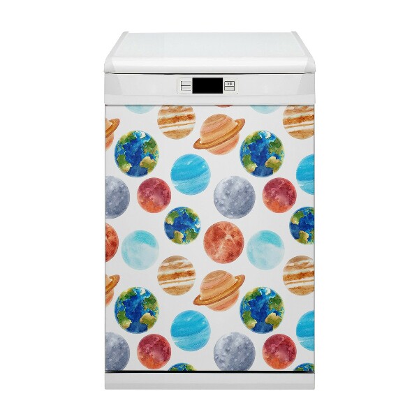 Magnet für eine Spülmaschine Farbenfrohe Planeten