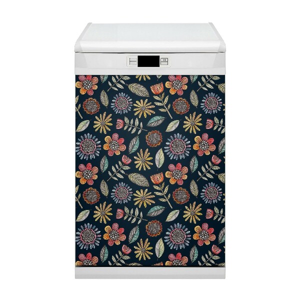 Magnet für eine Spülmaschine Farbenfrohe Blumen