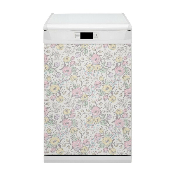 Dekorativer Magnet für eine Spülmaschine Farbenfrohe Blumen