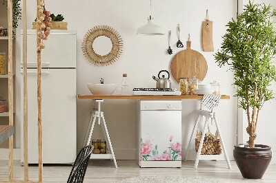 Dekorativer Magnet für eine Spülmaschine Pinke Blumen
