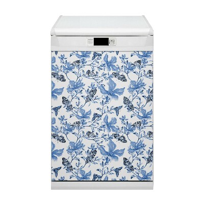 Dekorativer Magnet für eine Spülmaschine Blaue Blumen