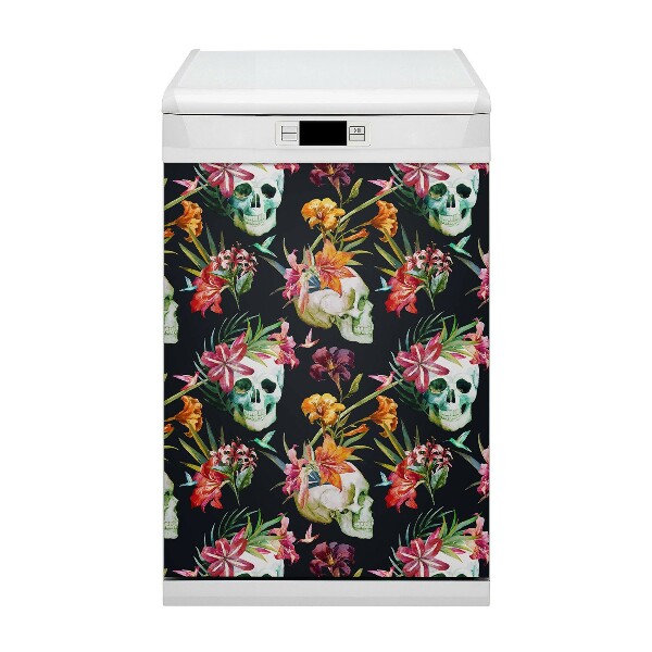 Geschirrspüler-Magnet Schädel und Blumen