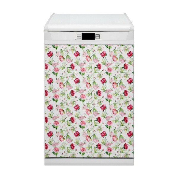 Dekorativer Magnet für eine Spülmaschine rote Blumen