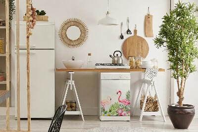 Dekorativer Magnet für eine Spülmaschine Zwei Flamingos