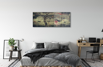 Acrylglasbilder Rock wolken tochter baum vögel